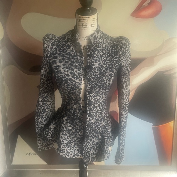 Betsey Johnson Jackets & Blazers - Betsey Johnson Animal Print Peplum Jacket